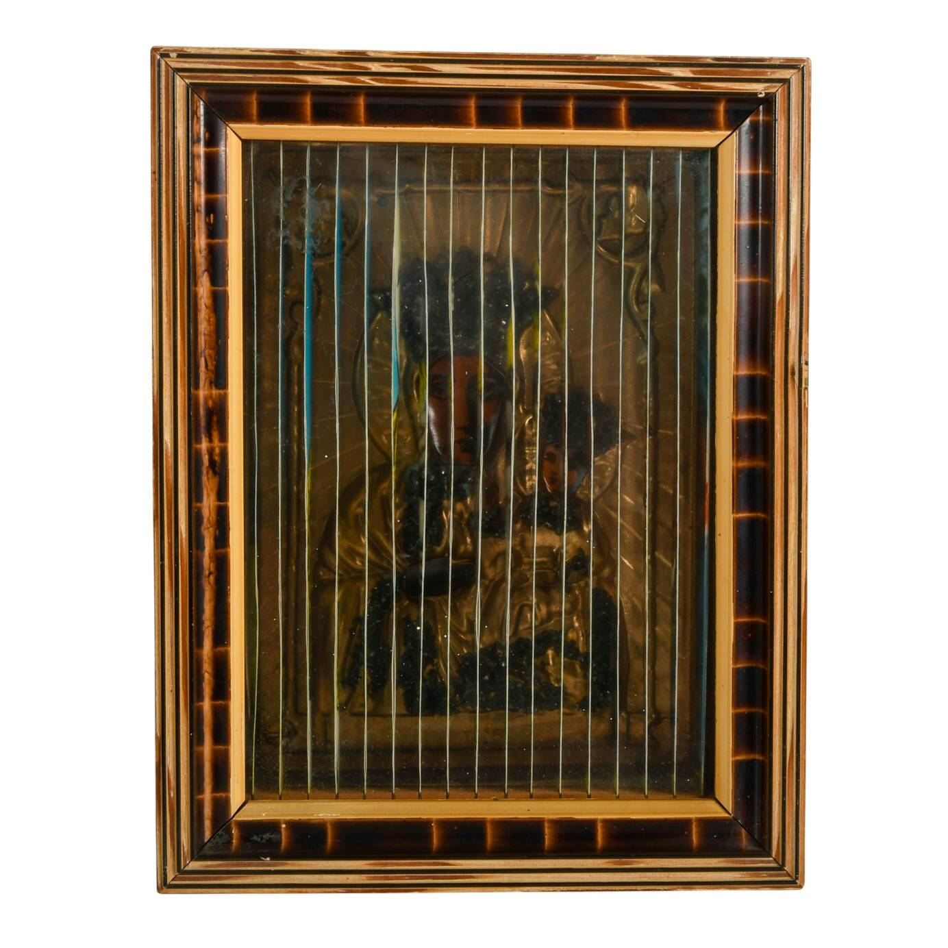 Religious Three-Way Tricenium Art of Virgin Mary and Pope John Paul II