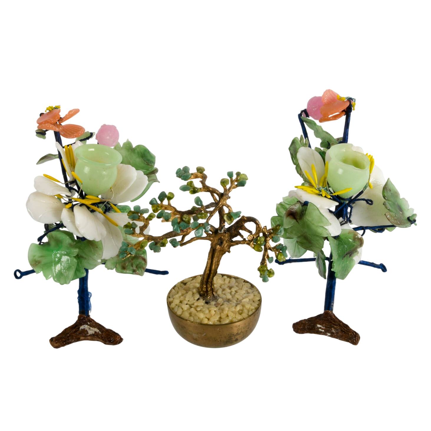 Grouping of Three Stone Floral Arrangements