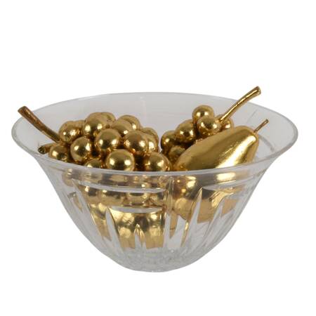 Crystal Centerpiece Bowl with Golden Fruit
