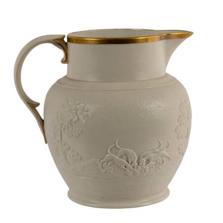 Antique Spode Ceramic Fox Hunt Figural Pitcher
