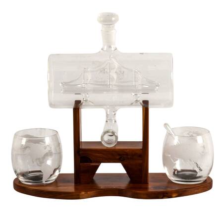 The Wine Savant Ship Decanter and Stir Sticks