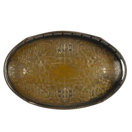 Vintage Viners of Sheffield Silverplate Oval Gallery Tray