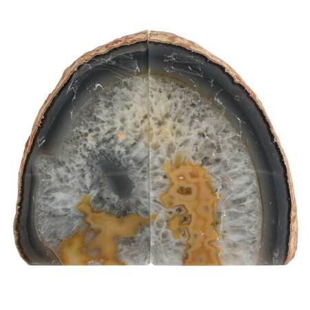Pair of Dyed Blue Geode Specimen Bookends