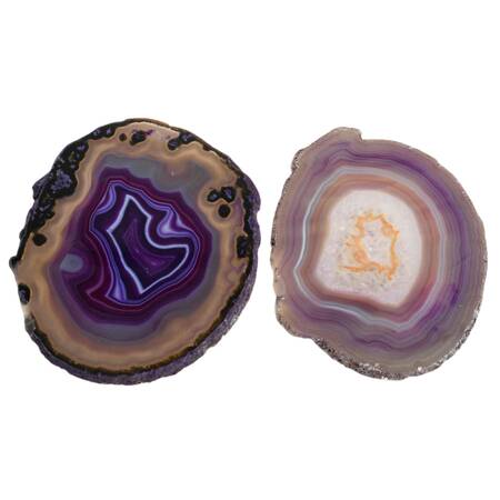 Pair of Dyed Purple Geode Specimens