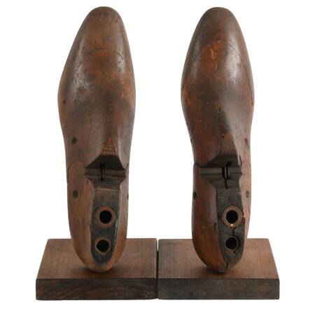 Antique Wooden Shoe Lasts Bookends