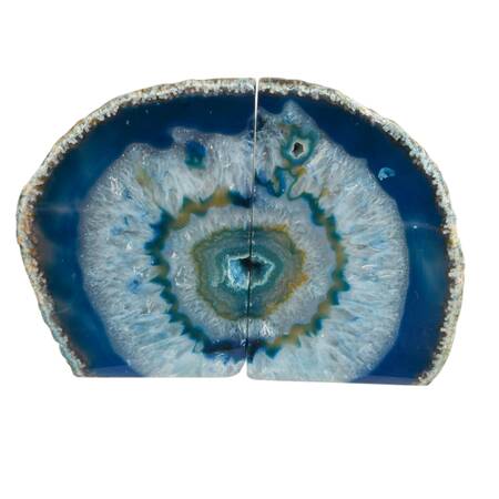 Teal Blue Dyed Druzy Geode Bookends