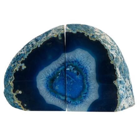 Dyed Indigo Blue Polished Agate Bookends