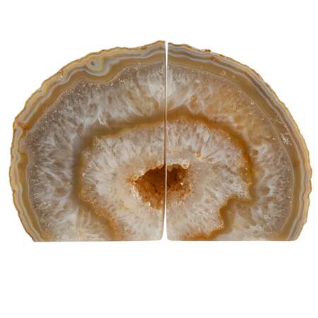 Natural Quartz Geode Specimen Bookends