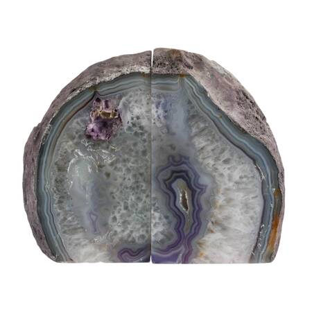Dyed Lilac Purple Geode Slice Bookends