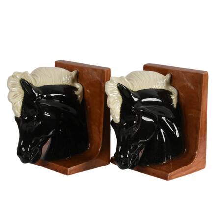 Mid-Century Modern Ceramic Horse Bookends