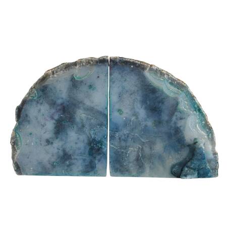 Green Dyed Geode Bookends