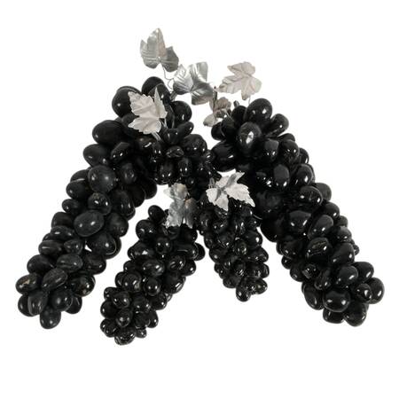 Grouping of Five Black Onyx Stone Grape Clusters