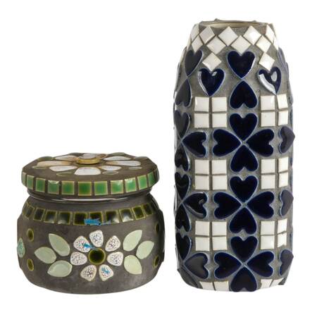 Pair of Artisan Glass Jars