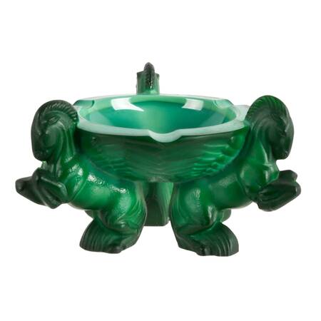 Art Deco Malachite Glass Ashtray by Curt Schlevogt
