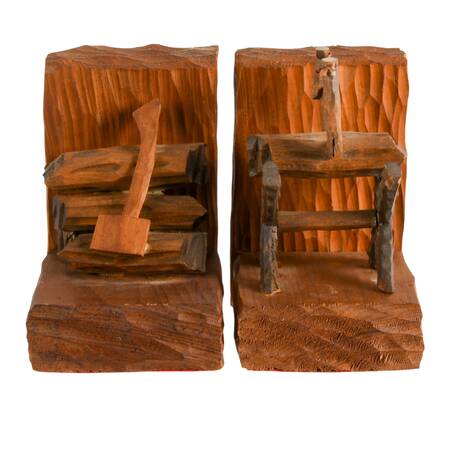 Pair of Woodworking Bookends