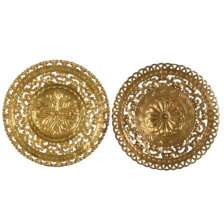 Pair of Italian Brass Geometric Wall Art