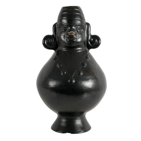 Chavín Culture Blackware Replica Folk-Art Pitcher