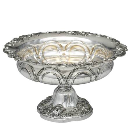 Antique Meriden Britannia Company Silver-Plated Hibiscus Flower Fruit Bowl