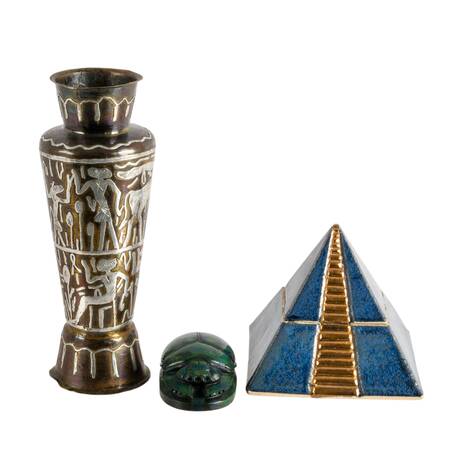 Set of Three Egyptian Décor Accents