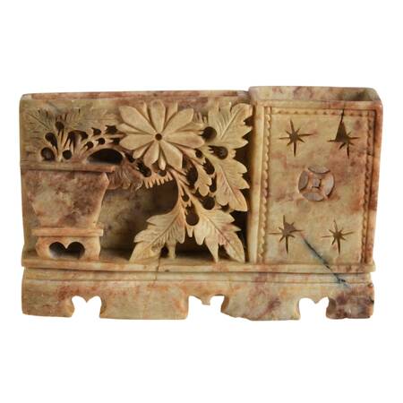 Chinese Carved Soapstone Brush Pot