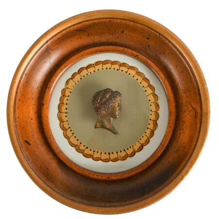 J.P Covette Bronze and Hand-Painted Glass Wall Trinket