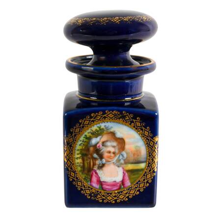 Sèvres-Style Cobalt Porcelain Portrait Tea Caddy