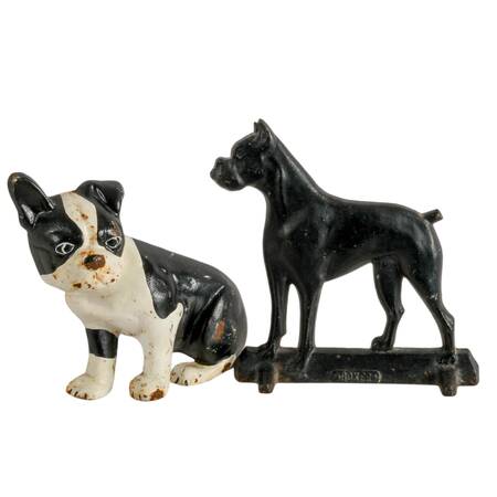Pair of Cast Iron Dog Doorstops