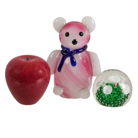 Three Crystal and Stone Paperweights