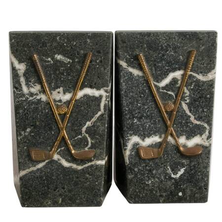 Pakistani Black Marble Golf Bookends by Noymer