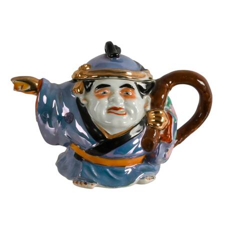 Mid-Century Figural Japanese Sumo Wrestler Lusterware Tea Pot