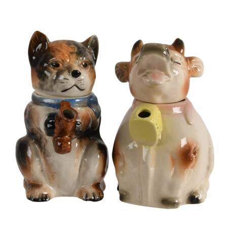 Pair of Anthropomorphic Animal Ceramic Creamers