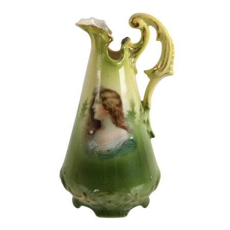 Antique 19th Century Austrian Portrait Pitcher