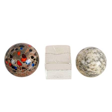 Lot of Three Stone and Crystal Paperweights
