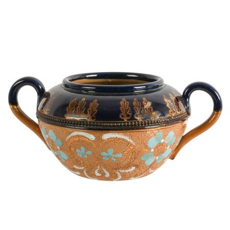 Antique Royal Doulton Lambeth Slater's Patent Two-Handled Sugar Bowl
