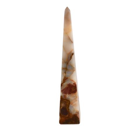 Decorative Carved Banded Calcite Obelisk