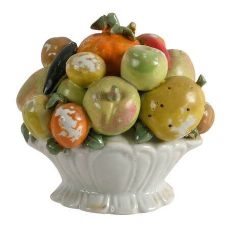 Italian Ceramic Mixed Fruit Topiary Basket