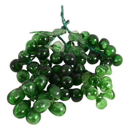 Five Hand-Blown Green Glass Grape Clusters