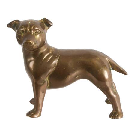 Mid-Century Brass Staffordshire Terrier Dog Doorstop