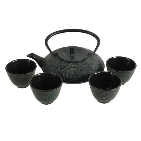Japanese Nanbu Tetsubin Cast Iron Teapot and Cups