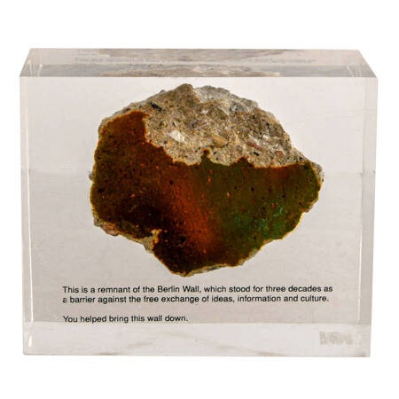 Encased Berlin Wall Fragment in Lucite Display
