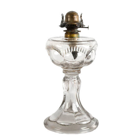 Antique Pressed Glass Oil Lamp