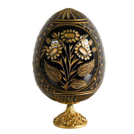 Vintage Russian Fabergé-Style Art Glass Egg