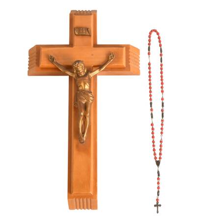 Last Rites Crucifix Box with Holy Water and Edizioni Musei Vaticani Rosary