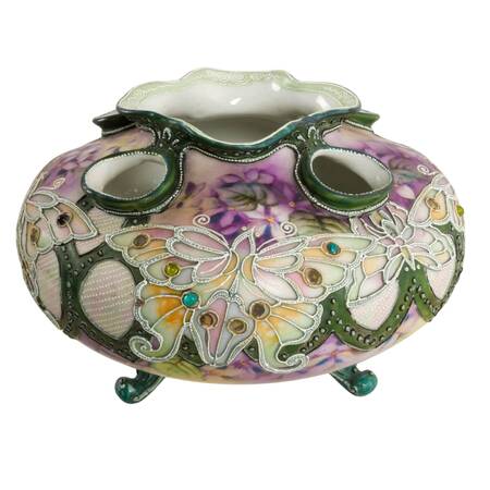 Antique Nippon Porcelain Rose Bowl Vase