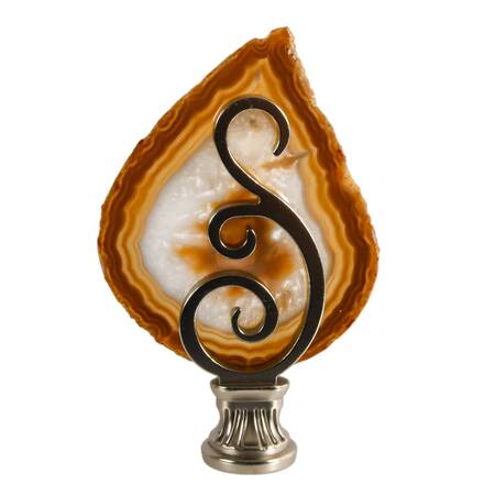 Polished Brazilian Agate Slice Mounted on Decorative Stand