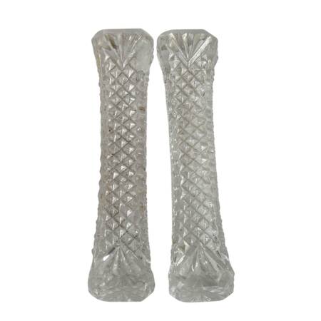 Antique Pair of Czech Bohemian Lead Crystal Knife Rest