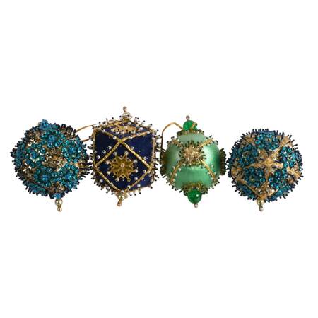 Set of Four Handmade Pin Ornaments
