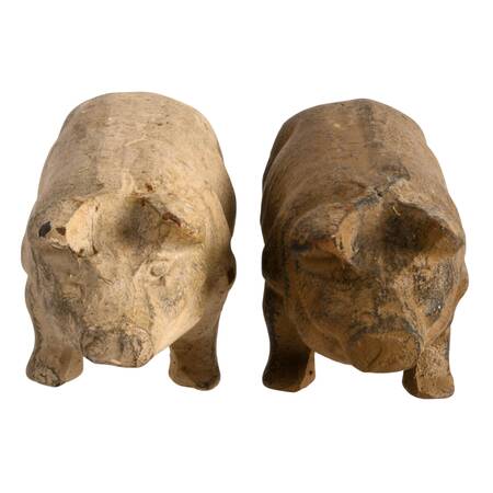 Pair of Cast Iron Pig Doorstops