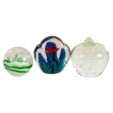 Trio of Glass Paperweights