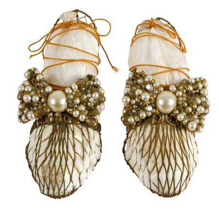 Vintage Pair of Wired Victorian-Style Shoes